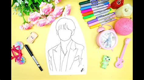 draw bts|Easy way to draw BTS Kpop .